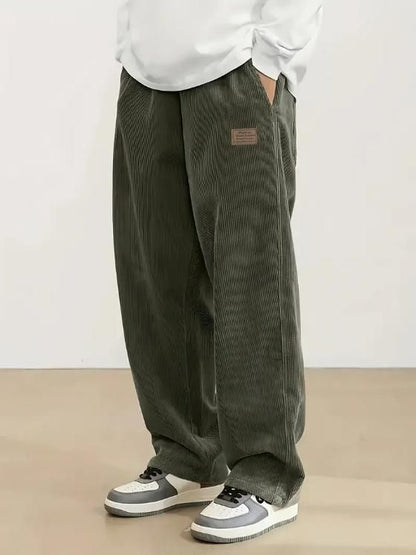Men's Loose Fit Corduroy Cargo Style Trouser